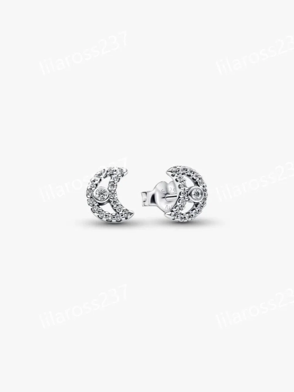 Sparkling Moon Stud Earrings